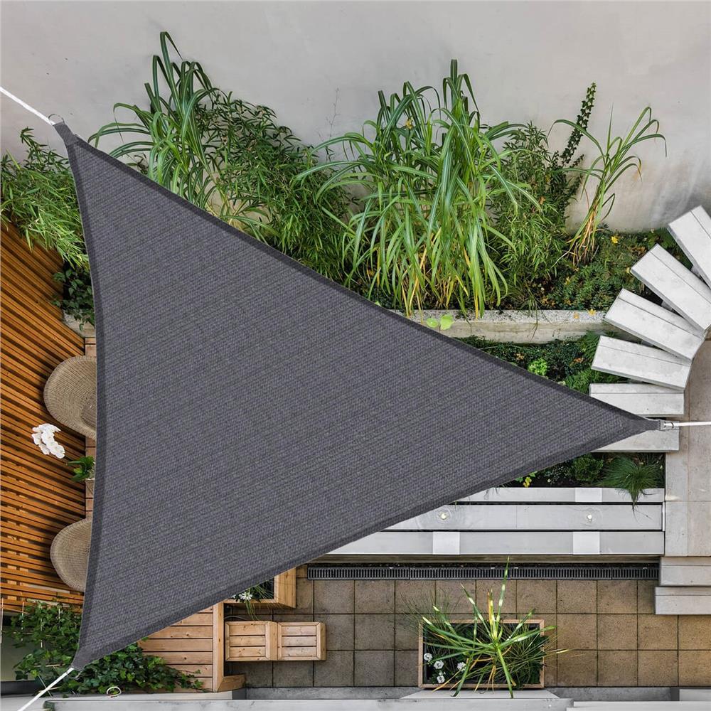 Copertina prelata de soare, triunghiulara, impermeabila cu protectie UV, 5x5x5m, gri - 12