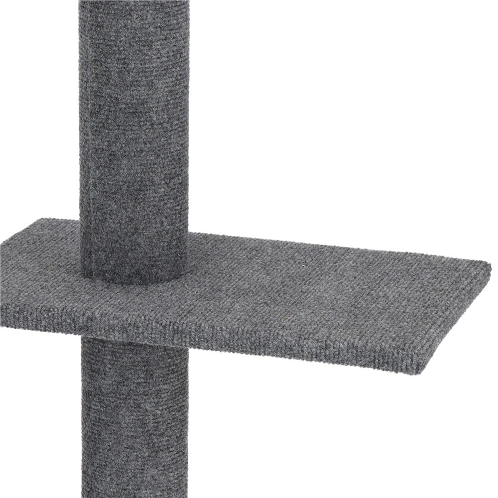 Ansamblu de joaca pentru pisici, tip stalp de catarat pana la tavan, inaltime reglabila 246 - 286 cm, gri