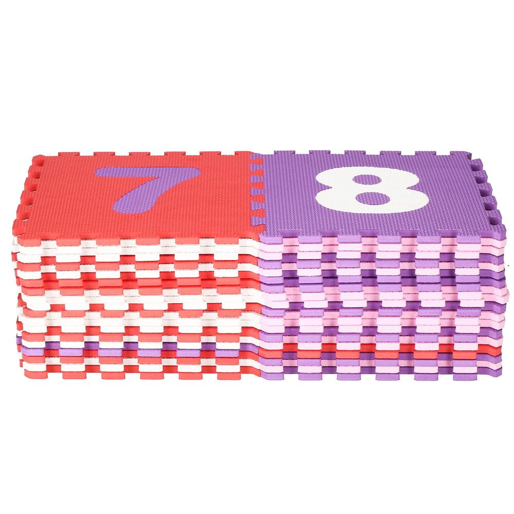 Covor din spuma pentru copii, tip puzzle cifre si litere, 36 piese, 175×175 cm, multicolor