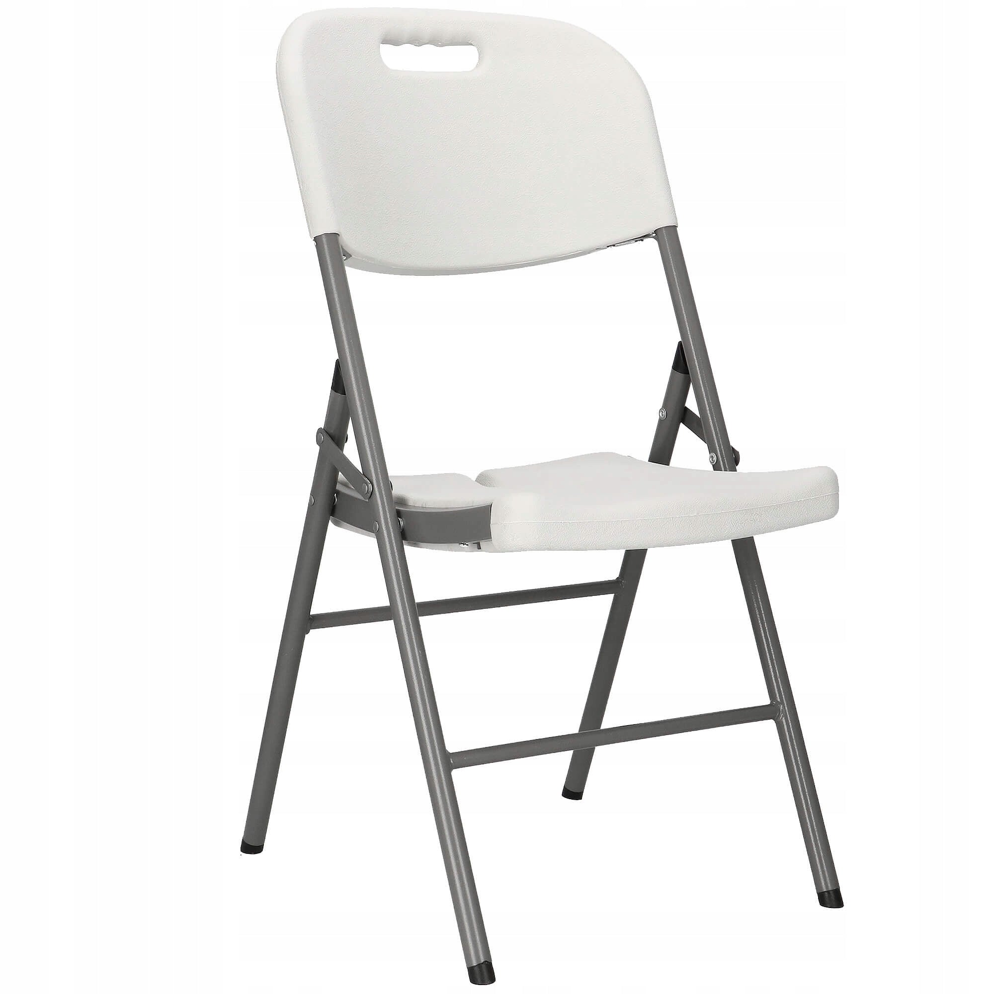 Scaun pliant din plastic pentru catering sau terasa, sarcina 150kg, alb