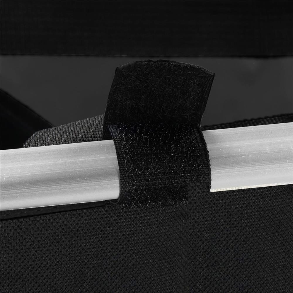 Cos de rufe cu 3 compartimente, cadru aluminiu, 68x40x60cm, 146 litri, negru
