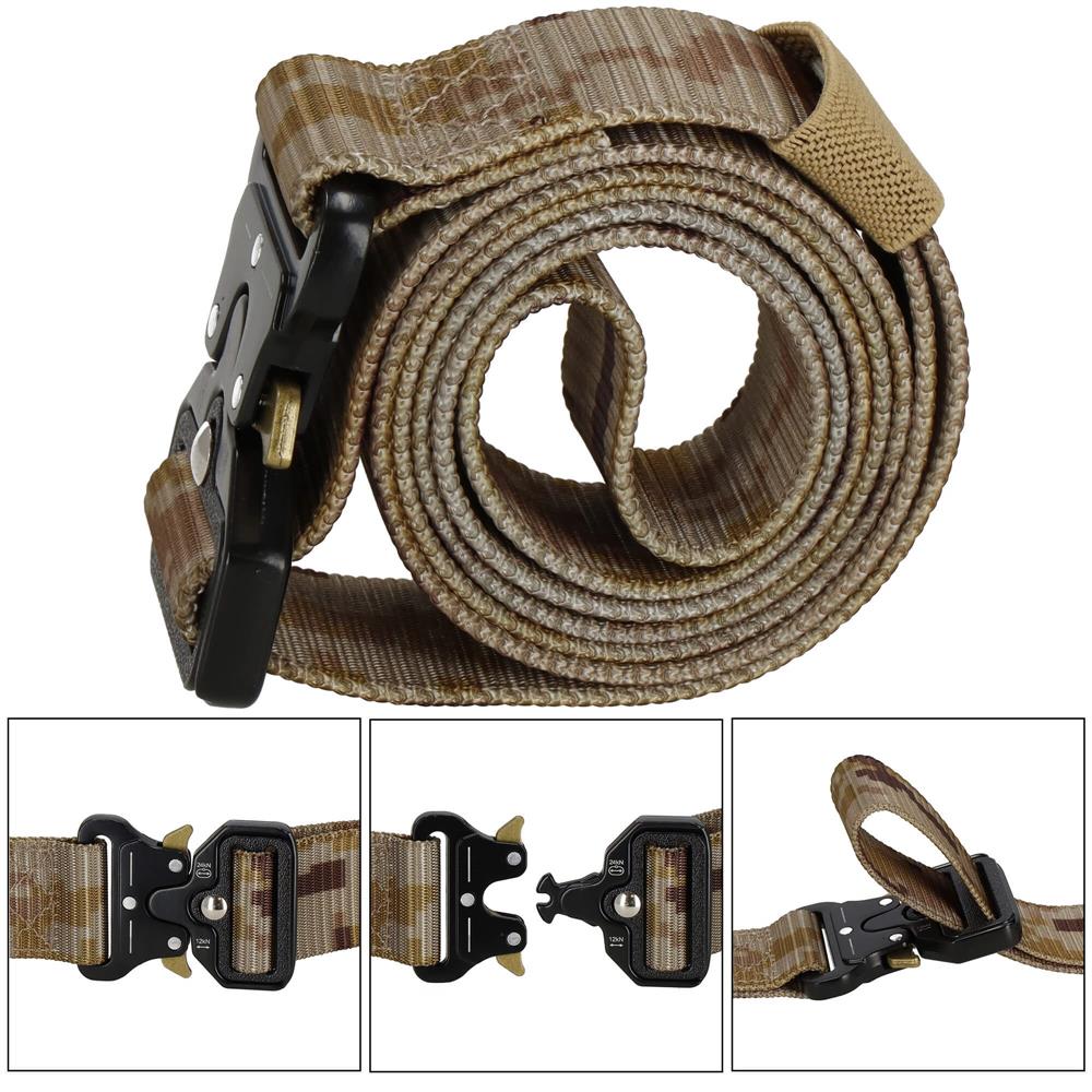 Curea centura Tactical Combat pentru barbati 3.7x125cm, rezistent, verde deschis camuflaj