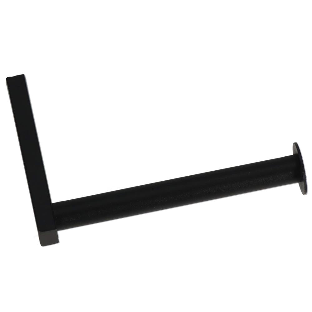 Suport hartie igienica din otel cu sertar depozitare, sistem montare inclus, 22cm, negru bej