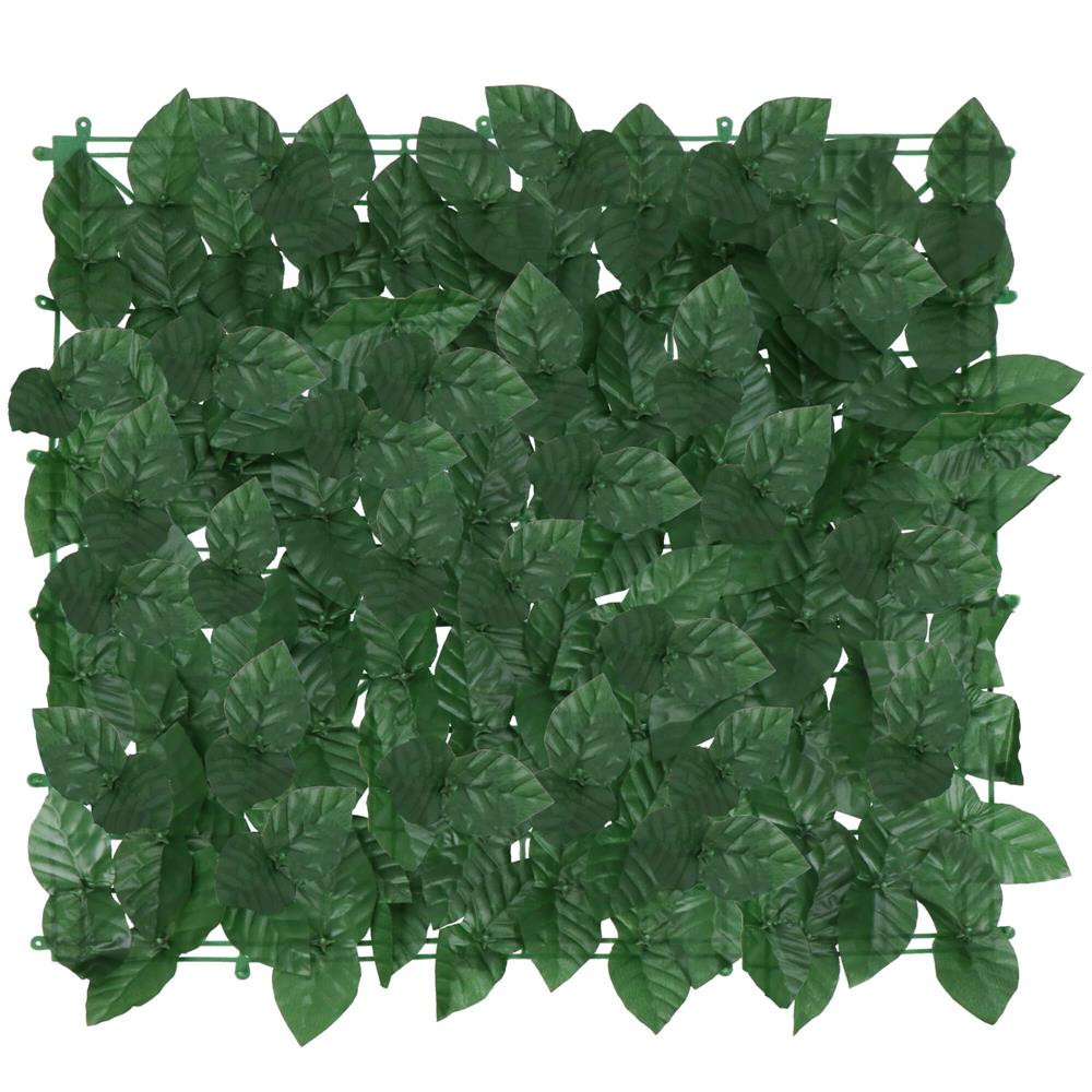 Panou paravan cu frunze artificiale pentru gard sau balcon, 100x300cm, verde inchis