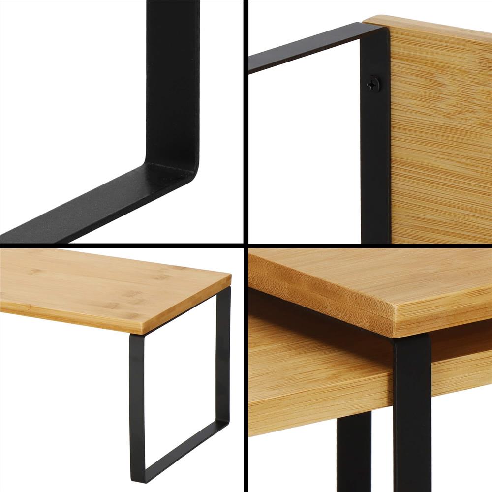 Set 2 rafturi de bucatarie suprapozabile, pentru ustensile sau condimente, 20x34x16cm, natur si negru