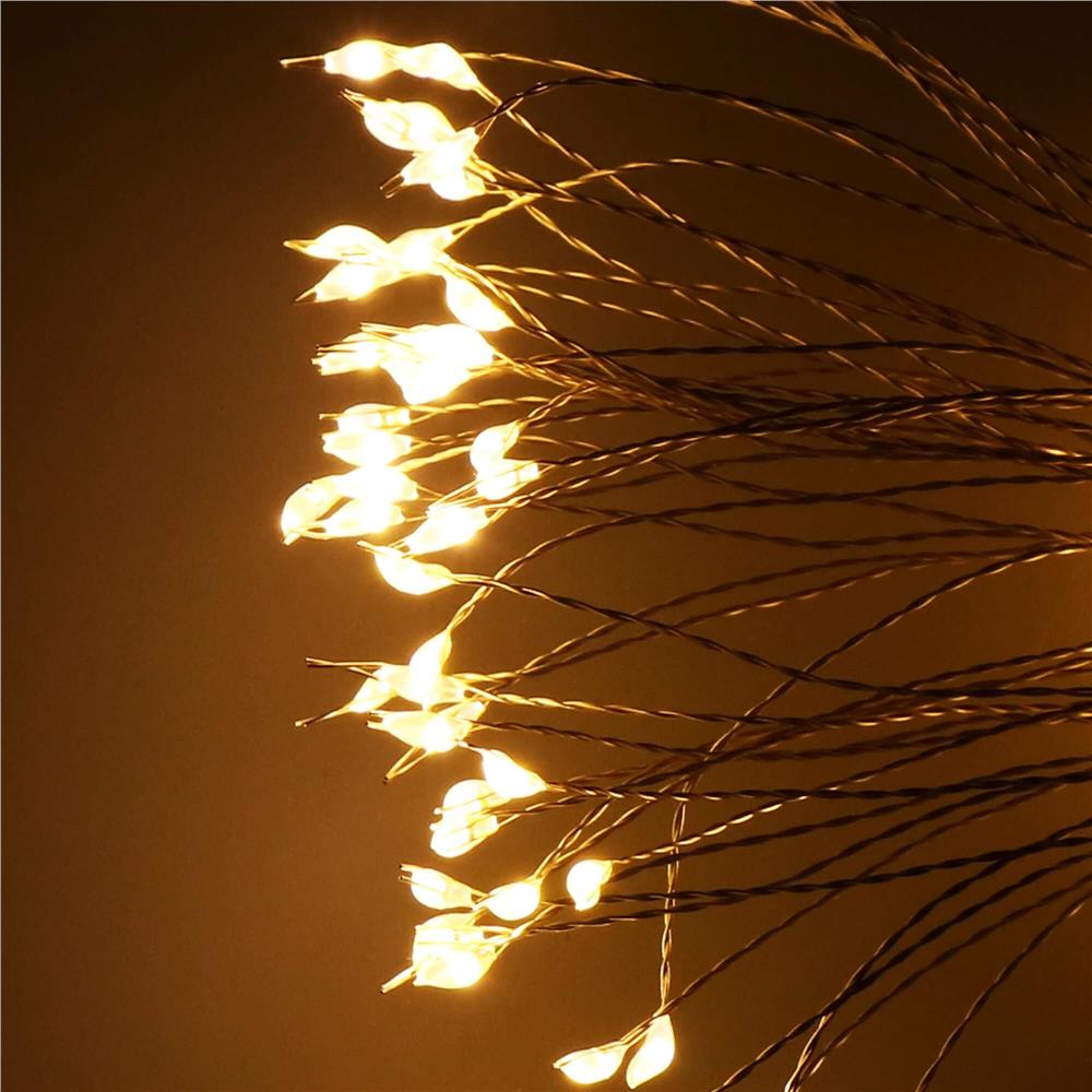 (DL) Instalatie lumina decorativa STAR cu 100 LED-uri, diametru 30cm, alimentare baterii, iluminare galbena