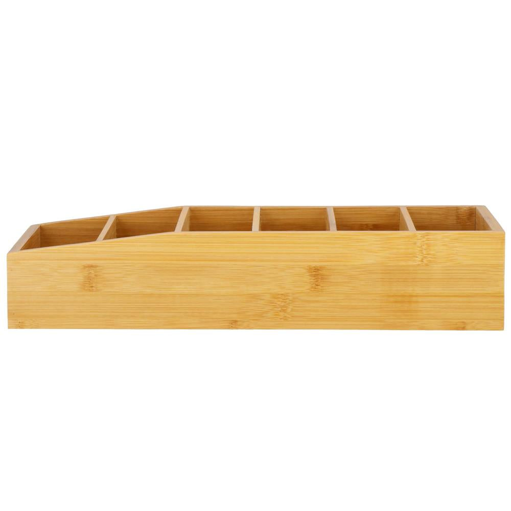 Organizator de bucatarie pentru plicuri de condimente, din bambus, 35x15x7cm, natur