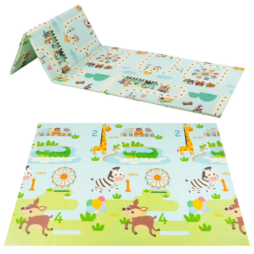 Covor pentru copii, din spuma moale XPE, non-alergic, 146×195 cm, cu animale