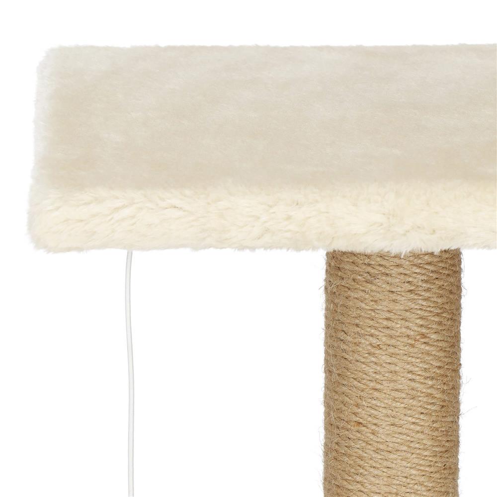 Ansamblu de joaca pentru pisici, cu loc pentru zgariat, minge, 65cm, crem