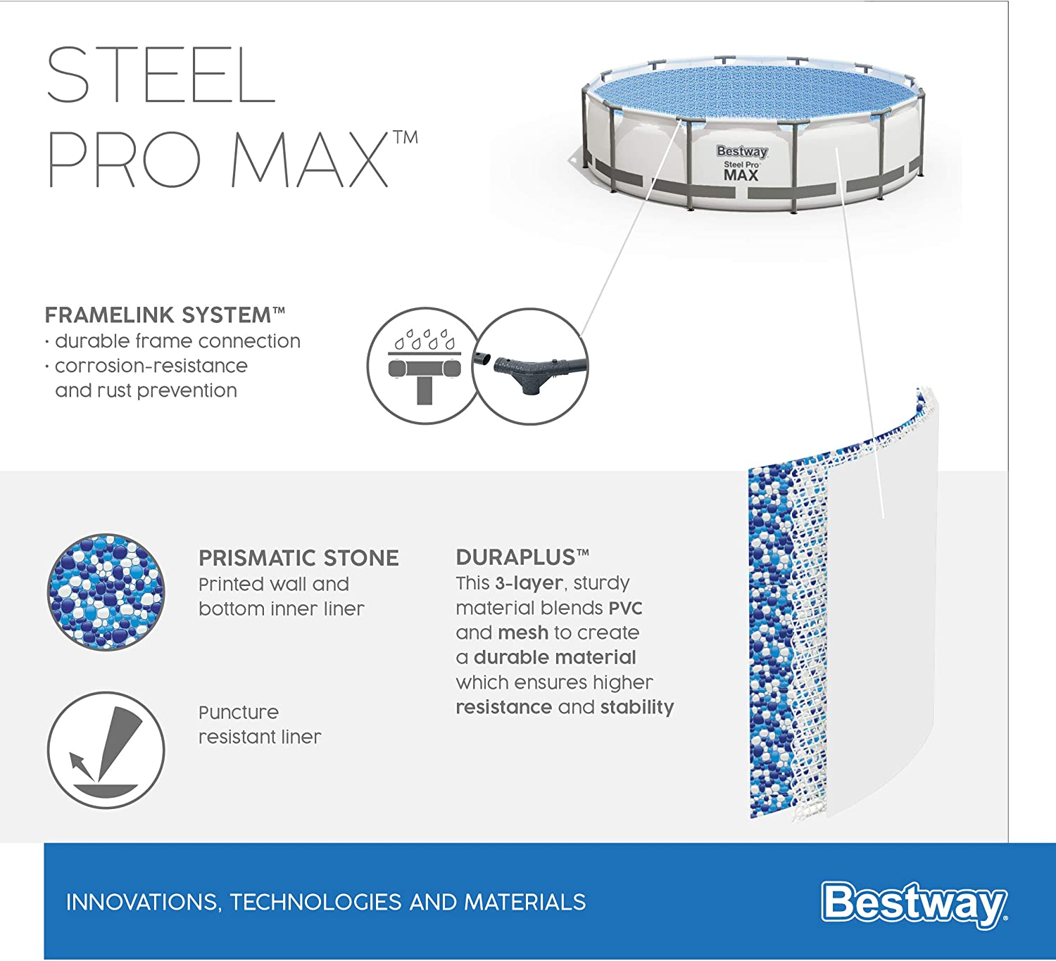 Piscina cadru metalic Bestway, 427x84 cm, 10.200 litri, cu pompa de filtrare
