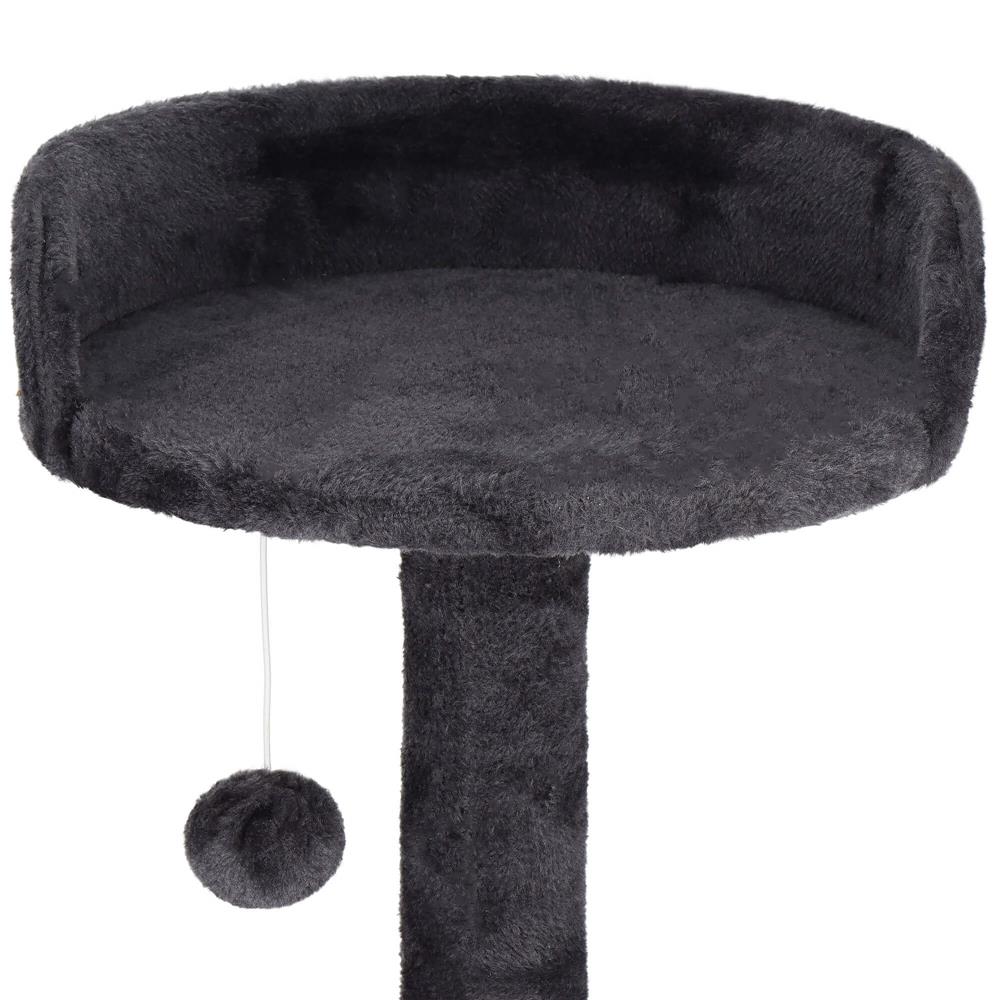 Ansamblu de joaca pentru pisici, cu loc pentru zgariat, ascuns, culcus, minge, 87cm, grafit