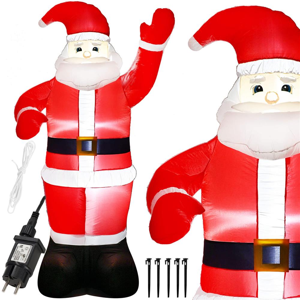 Figurina Mos Craciun, gonflabila, cu iluminare LED, umflare automata, 180cm - 10