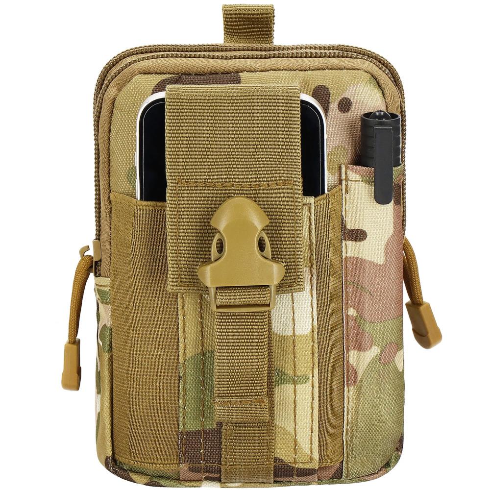 Borseta sport de brau, impermeabila, cu prindere la curea, 18x12x5cm, verde camuflaj