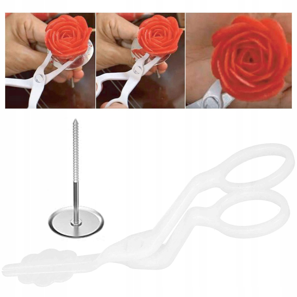 Set patiserie cu platou rotativ, 124 piese cu sabloane pentru ornarea prajiturilor