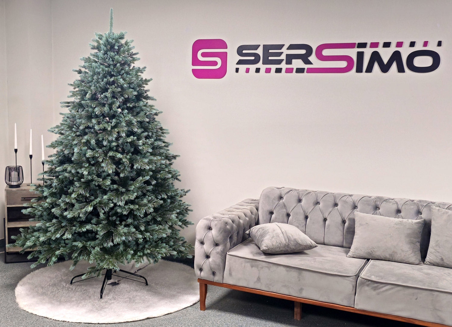 Brad artificial Christmas Deluxe by Sersimo, Alaska Select verde argintiu, integral 3D, 230 cm