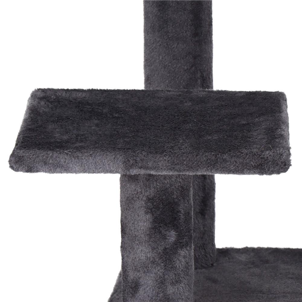 Ansamblu de joaca pentru pisici, cu loc pentru zgariat, hamac, minge, 121cm, grafit