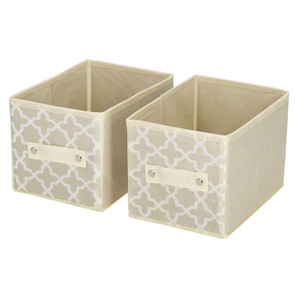 Organizator dulap tip lada cu 3 sertare, 31x31x22cm, cu model, bej