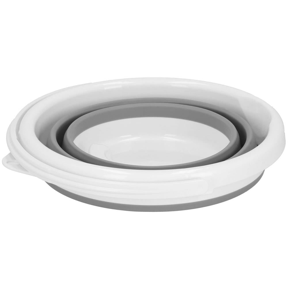 Lighean pliabil, rotund, din plastic si silicon, 25x19cm, 5litri, gri
