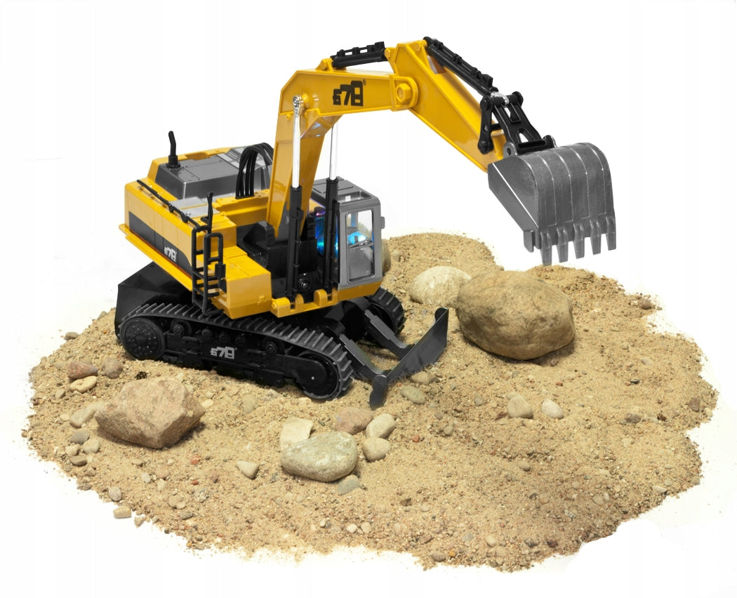 Excavator cu telecomanda, scara 1/14, cu telecomanda, incarcare USB, 14 canale