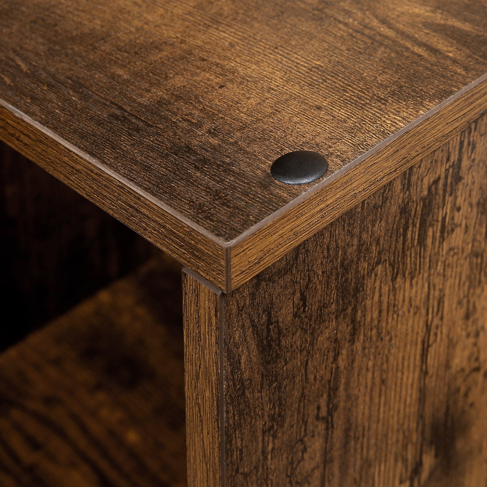 VASAGLE Biblioteca cu 10 compartimente, unitate de depozitare pentru decoratiuni, din lemn, 29x129x129cm, maro rustic