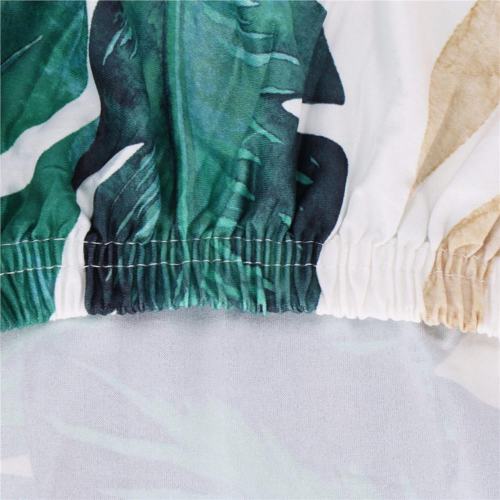 Husa pentru scaun, marime universala, poliester si spandex, 38x70cm, verde cu model floral