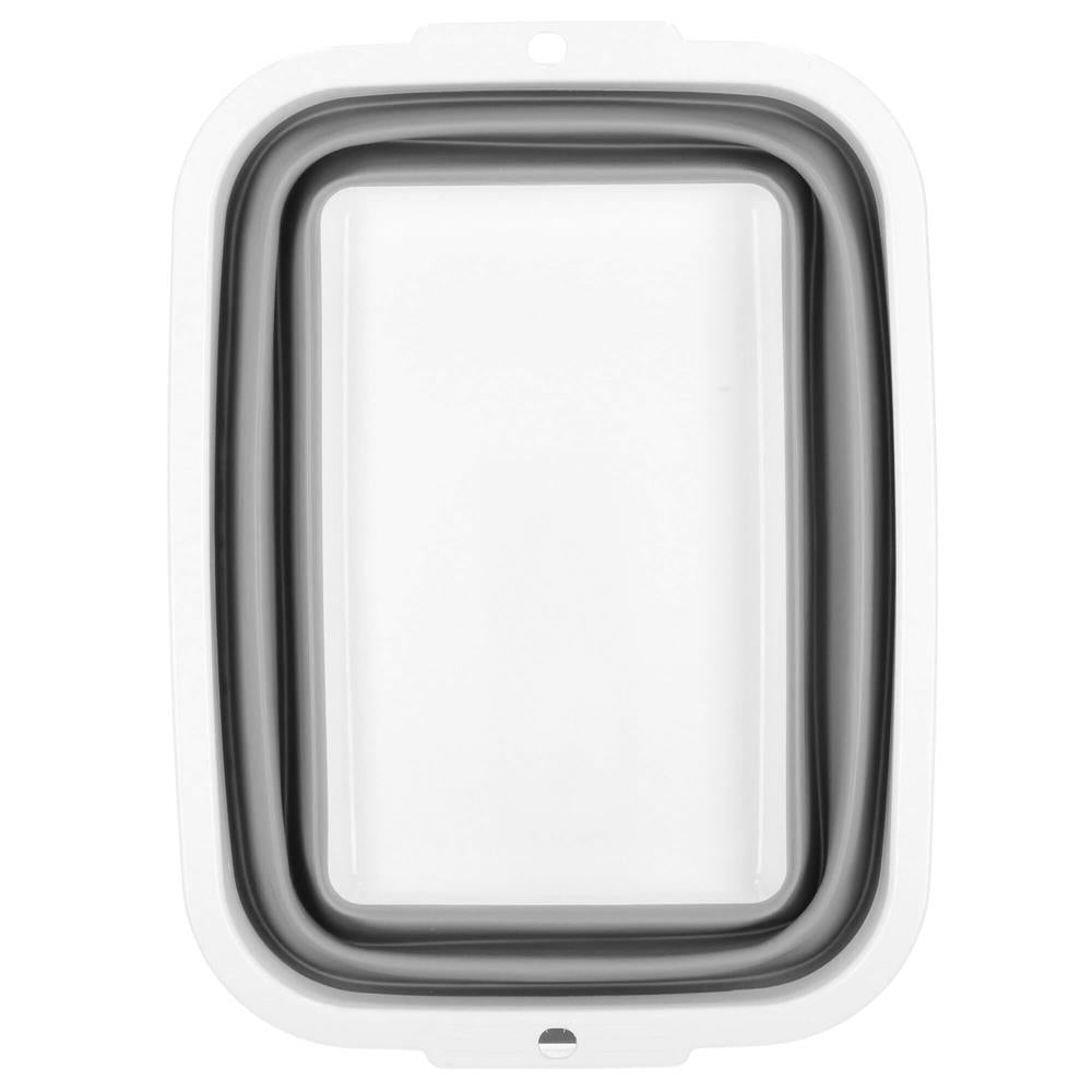 Lighean pliabil, dreptunghiular, din plastic si silicon, 40x29x15cm, 8.5litri, gri