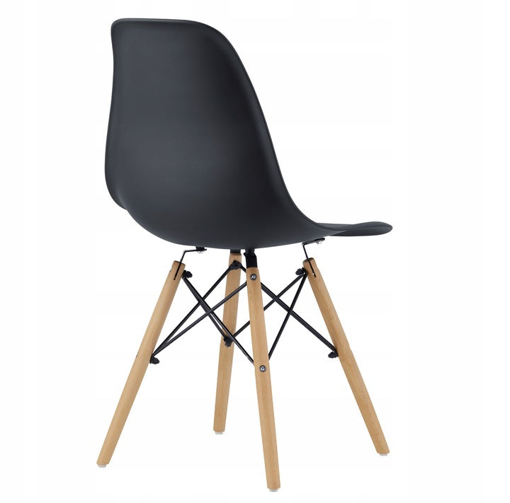 Set 4 scaune dining Scandinav pentru bucatarie, 38x42x82cm, negru
