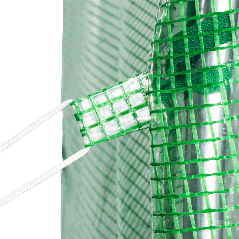 Sera de gradina, tip tunel cu cadru metalic, 200x450cm, 9 ferestre, verde, 9 mp