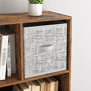 VASAGLE Biblioteca, raft cu 8 unitati de depozitare, pentru living, din lemn, 97x30x100cm, maro rustic