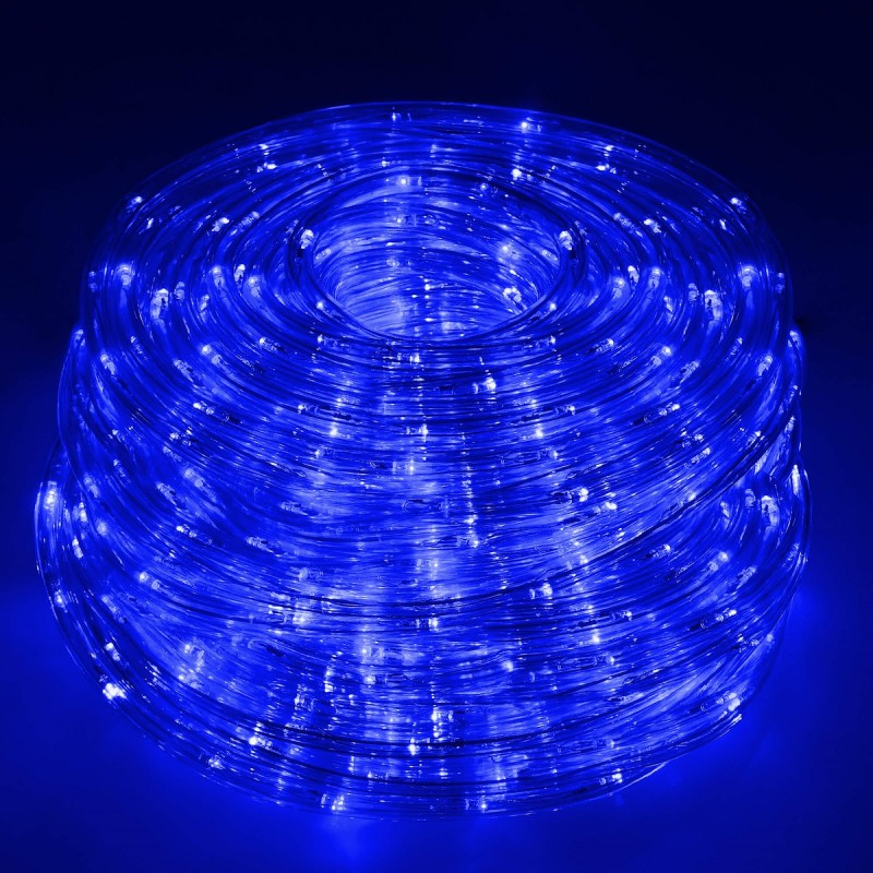 Instalatie tub furtun luminos pentru Craciun, 480 LED-uri, 20m, albastra
