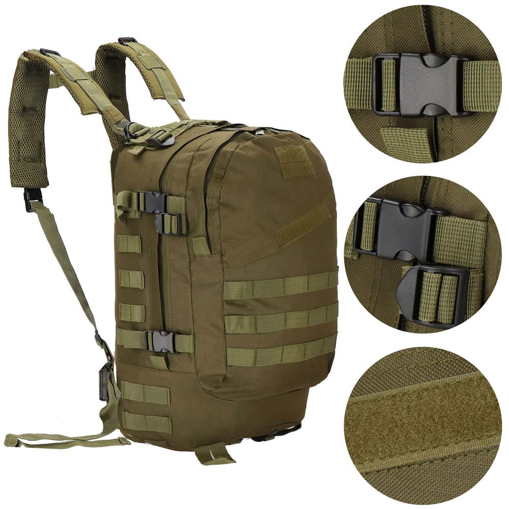 Rucsac militar pentru drumetie, impermeabil, compartimentat, 35L, verde