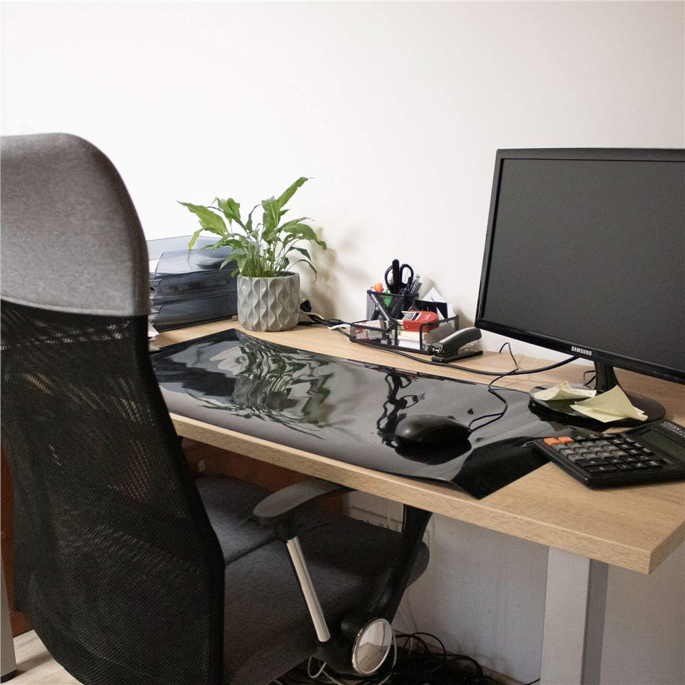 Protectie parchet pentru scaun de birou, polipropilena, 100x70cm, negru