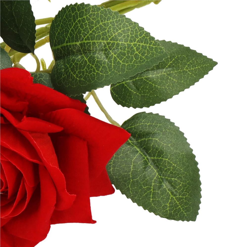 Buchet de flori artificiale din poliester, 6 fire trandafiri, 55cm, rosu