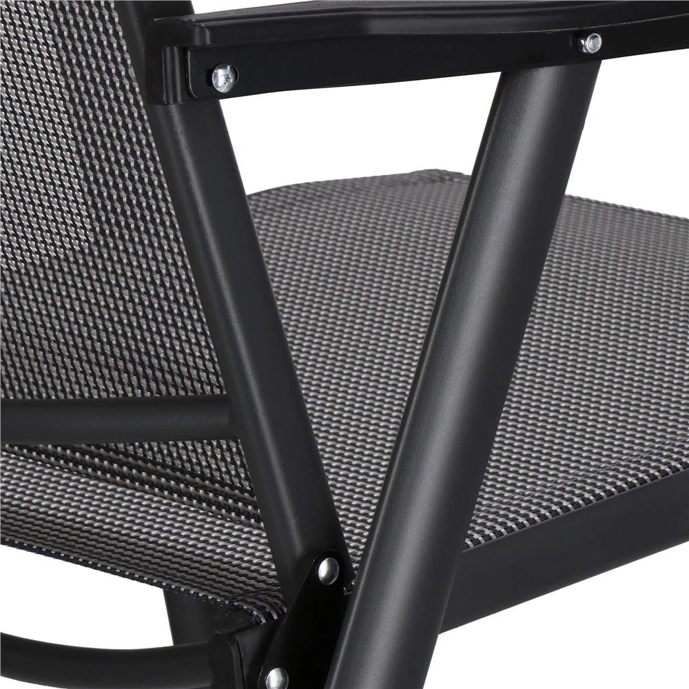 Scaun de gradina metalic, pliabil, 95x57x66cm, maxim 150kg, gri