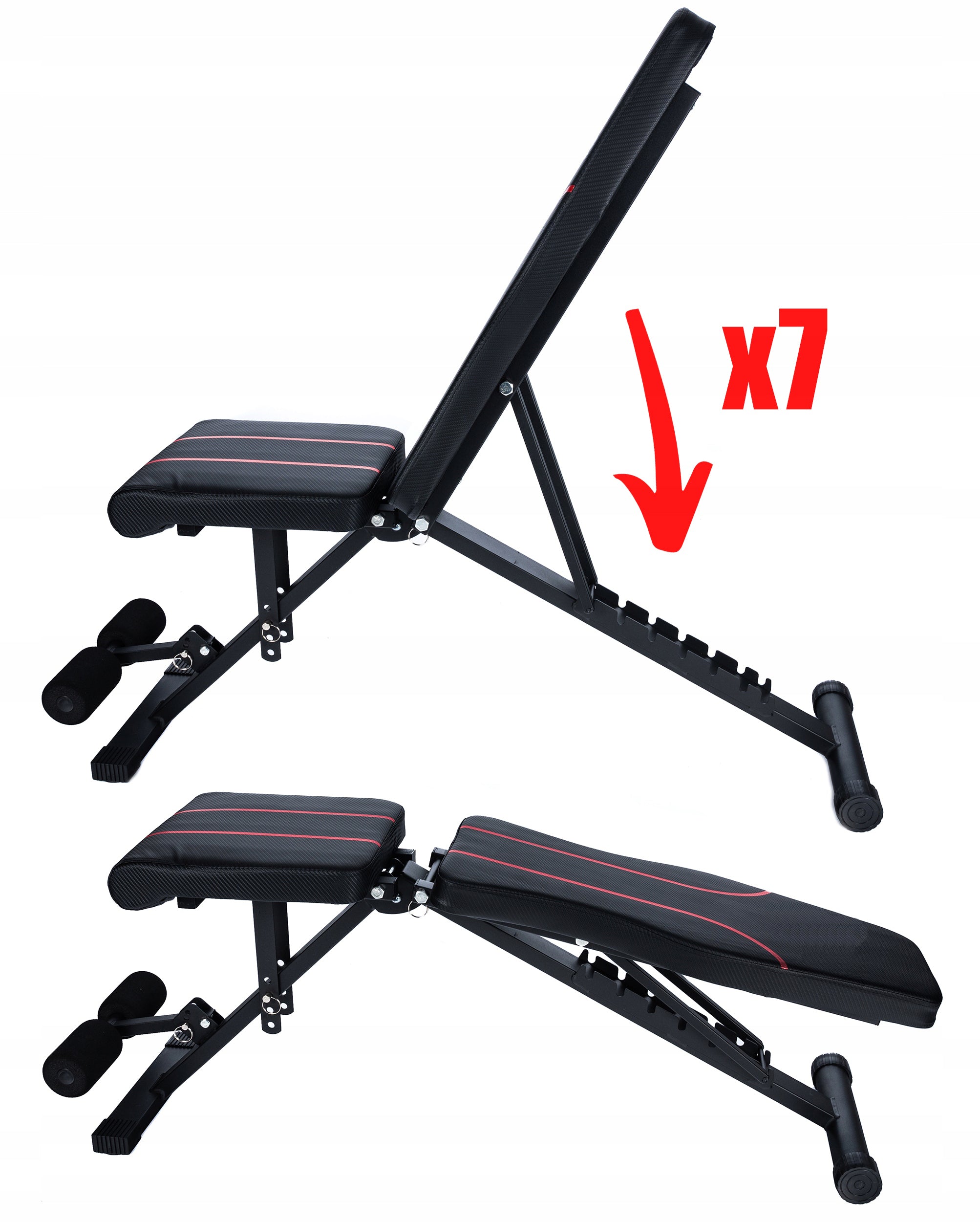 Banca multifunctionala antrenament fitness, spatar reglabil 7 trepte, sarcina maxima 200 kg