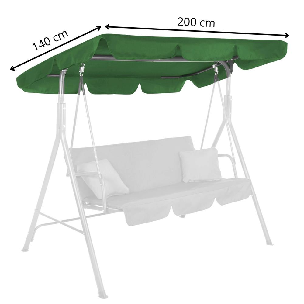 Husa din panza pentru leagan de gradina, viziera acoperis, 165x110cm, verde