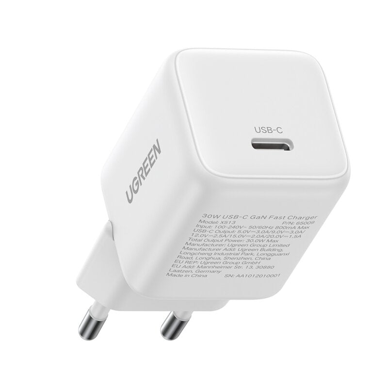 INCARCATOR retea Ugreen GaN "X513" Quick Charge 30W, 1 x USB Type-C, alb "65009"