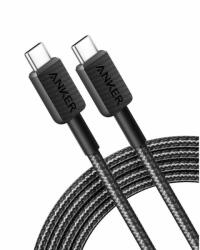 Cablu alimentare si date Anker, USB Type-C (T) la USB Type-C (T), 1.8m rata transfer 480 Mbps, 60W, invelis nylon, braided, negru, 