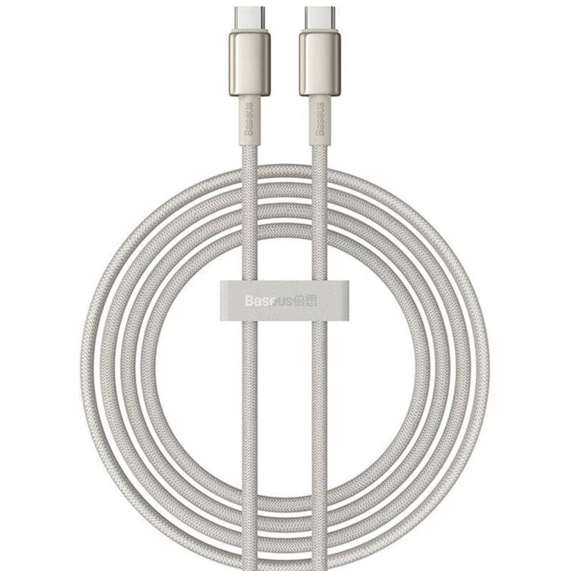 CABLU alimentare si date Baseus Tungsten, Fast Charging Data Cable pt. smartphone, USB Type-C la USB Type-C 100W, braided, 2m, galben "P10319800G21-01" - 6932172655549