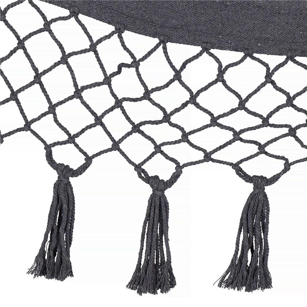 Hamac tip leagan suspendat pentru casa sau gradina HM43, gri inchis cu perne, 130x100cm, 150kg