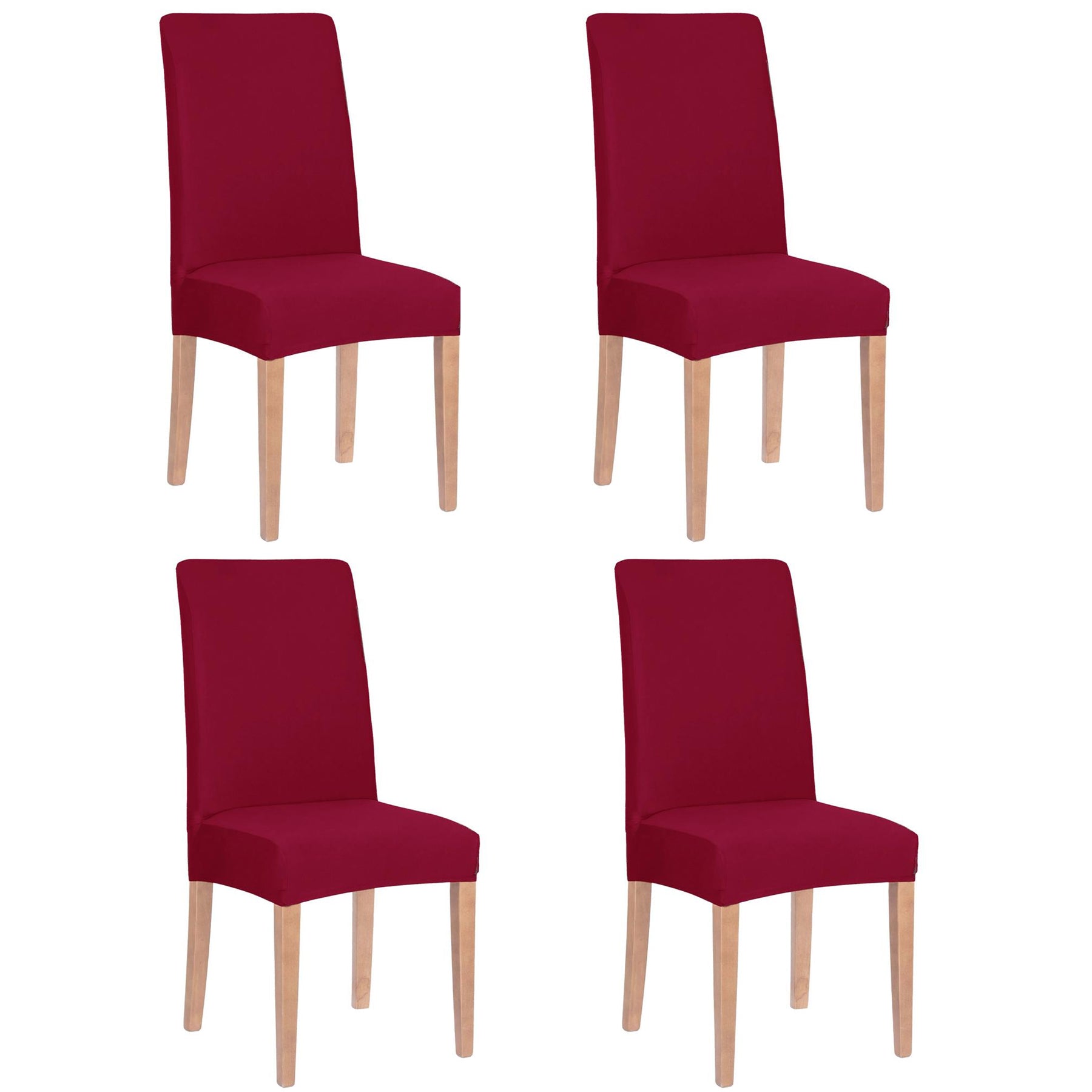 Set 4 huse universale pentru scaun, marime universala, poliester si spandex, 45 x 60 cm, grena
