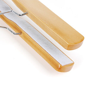 SONGMICS Set de 12 umerase din lemn pentru pantaloni, carlig antiderapant rotativ, 25cm, natural