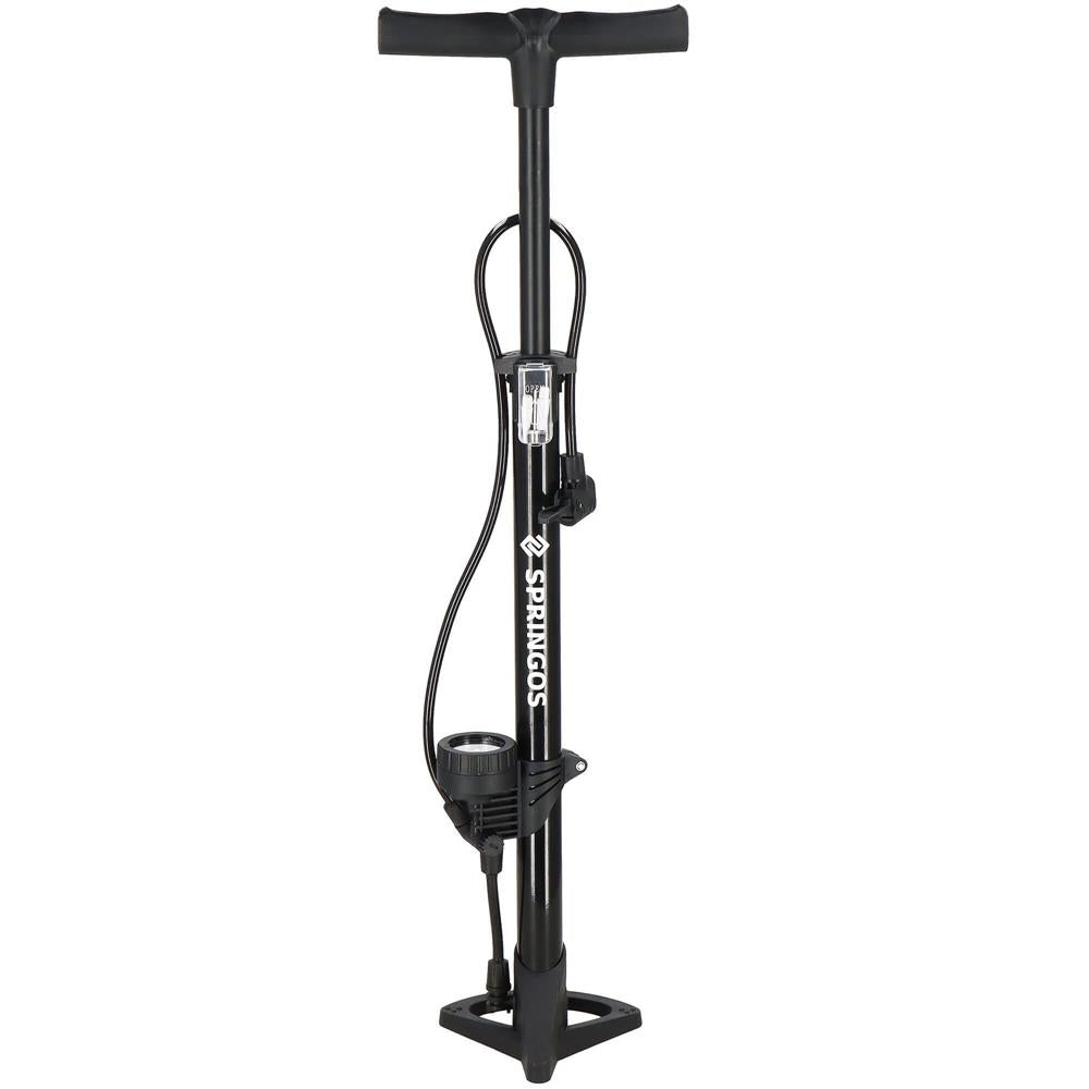 Pompa bicicleta cu manometru, accesorii umflare mingi si articole gonflabile, 160PSI, aluminiu, 60cm