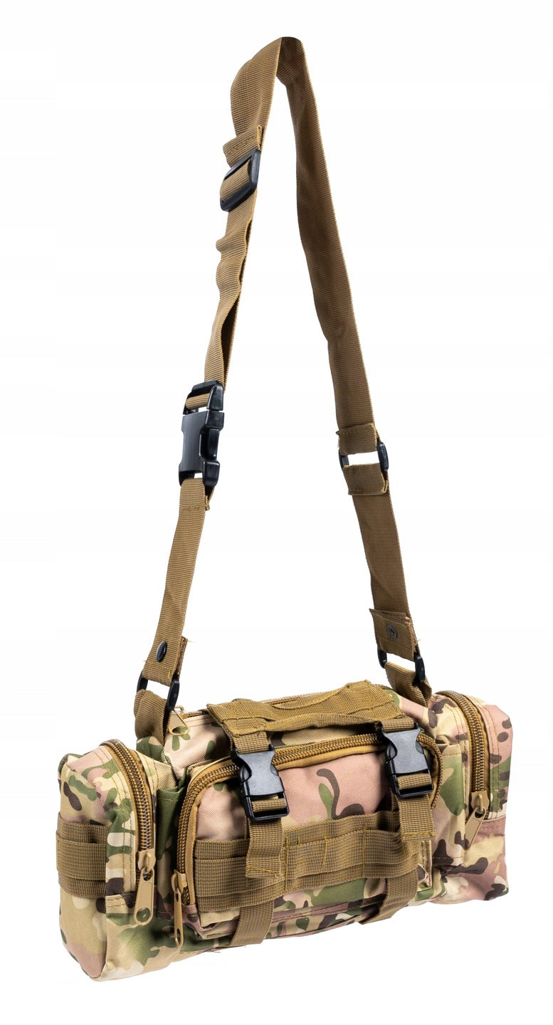 Rucsac militar pentru drumetie, impermeabil, ultra usor, 4 in 1, 50litri, culoare combat camuflaj
