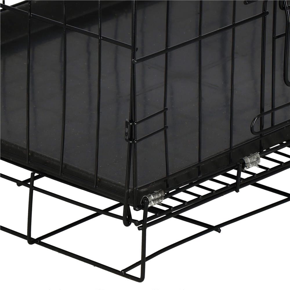 Cusca pentru animale, 2 usi, Pliabila din metal, XL, Negru, 93x67x56 cm