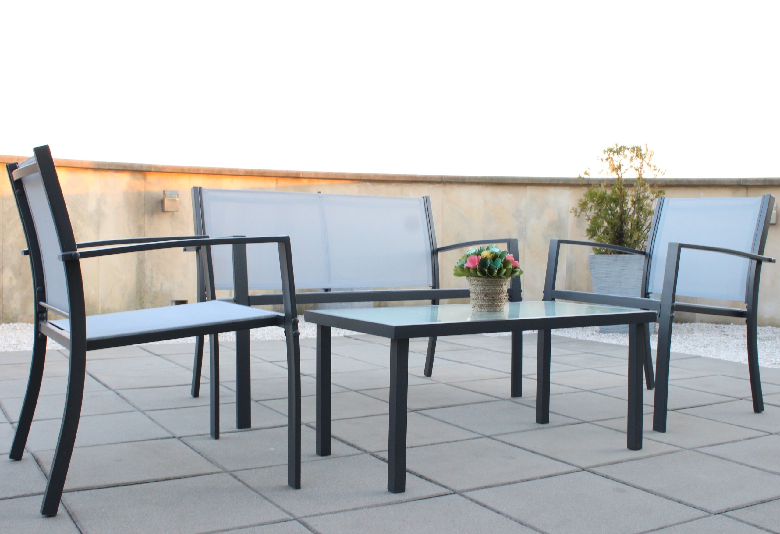 Set mobilier gradina/terasa Sersimo Valencia, 2 fotolii, canapea si masuta