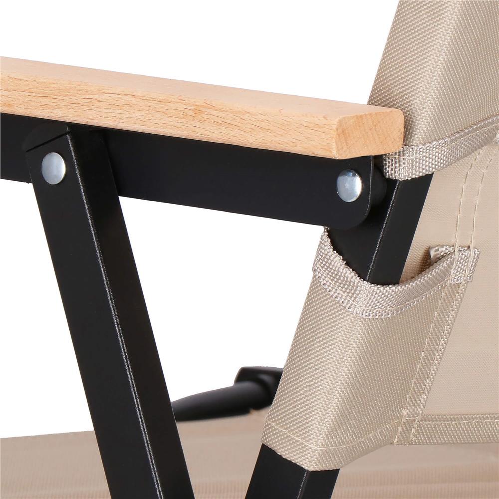 Scaun metalic plabil pentru gradina, camping sau plaja, 78x53x60cm, bej