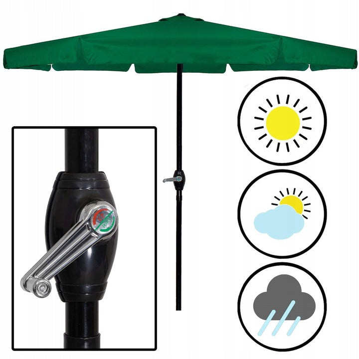 Umbrela terasa gradina, cu manivela, diametru 400cm, Verde