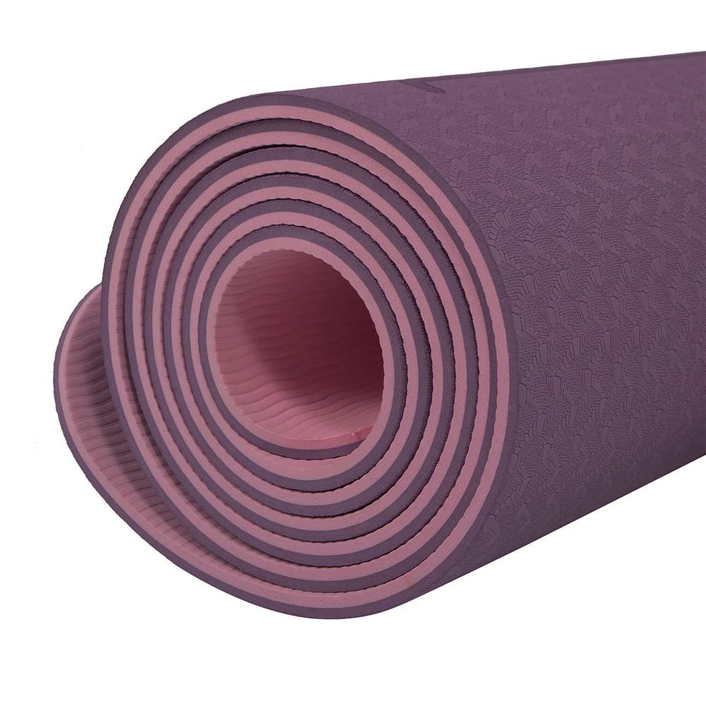 Saltea pentru antrenament, yoga, fitness, aerobic, pilates, exercitii la sol, 183x61cm, violet