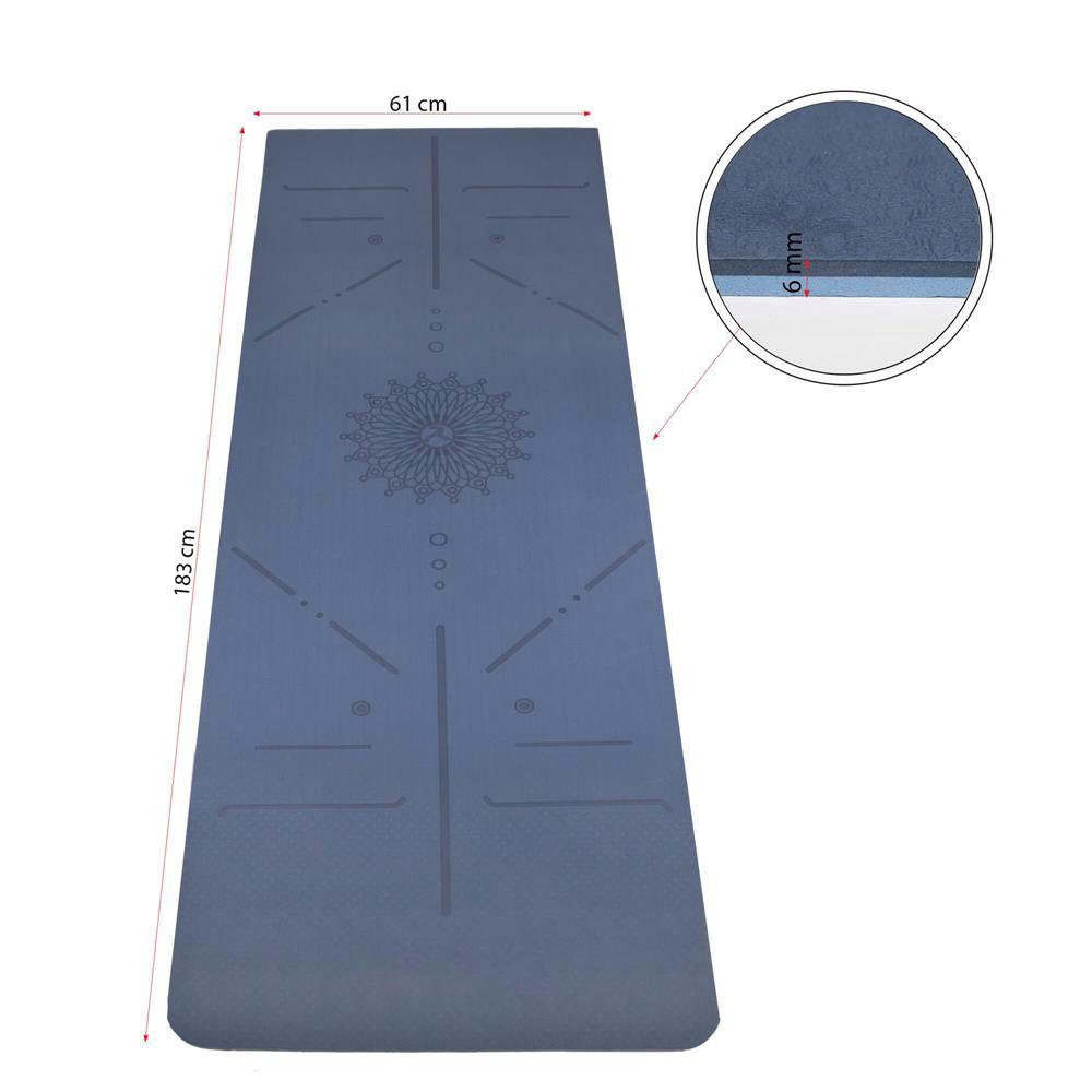 Saltea pentru antrenament, yoga, fitness, aerobic, pilates, exercitii la sol, 183x61cm, albastru